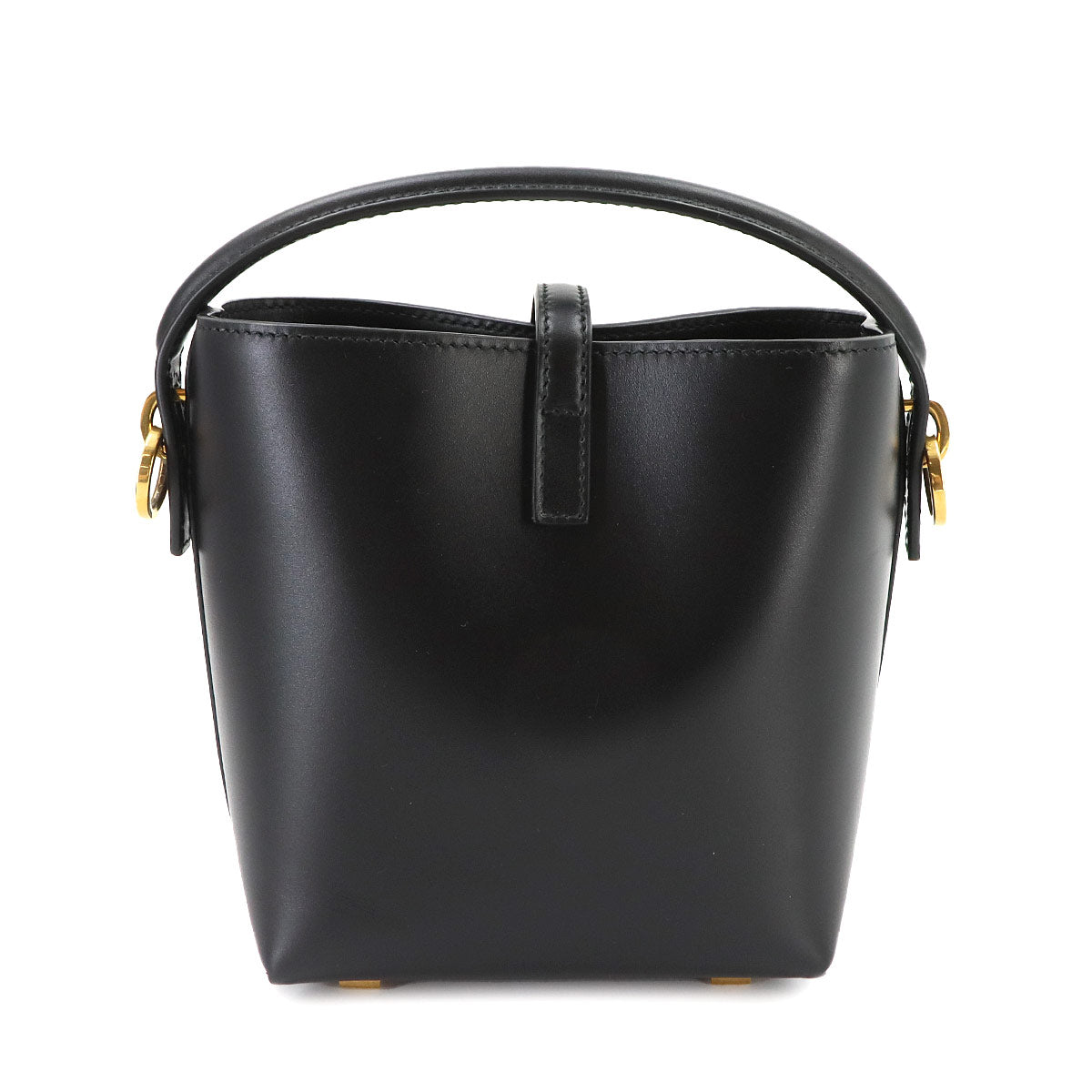 LE37 2way Shoulder Hand Bag Leather Black 765870 YSL