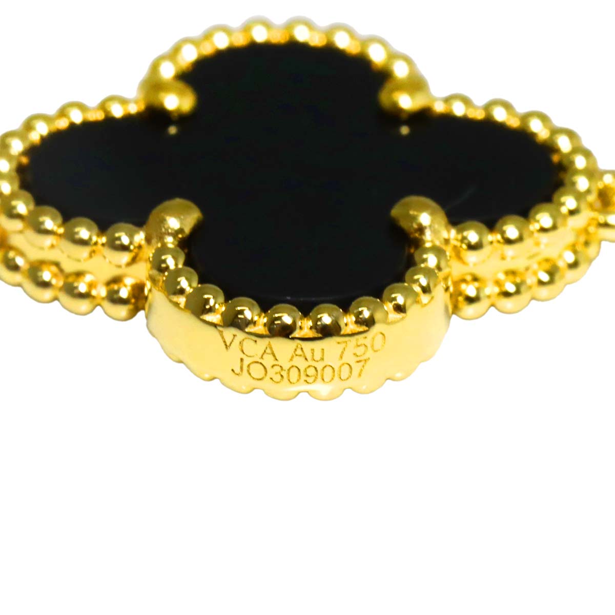 Vintage Alhambra Onyx 10P Necklace 18K YG 750