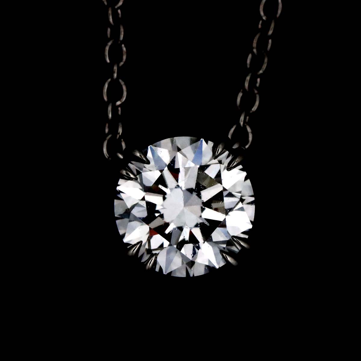 Solitaire Diamond 0.70ct E/VVS1/3EX Necklace Pt
