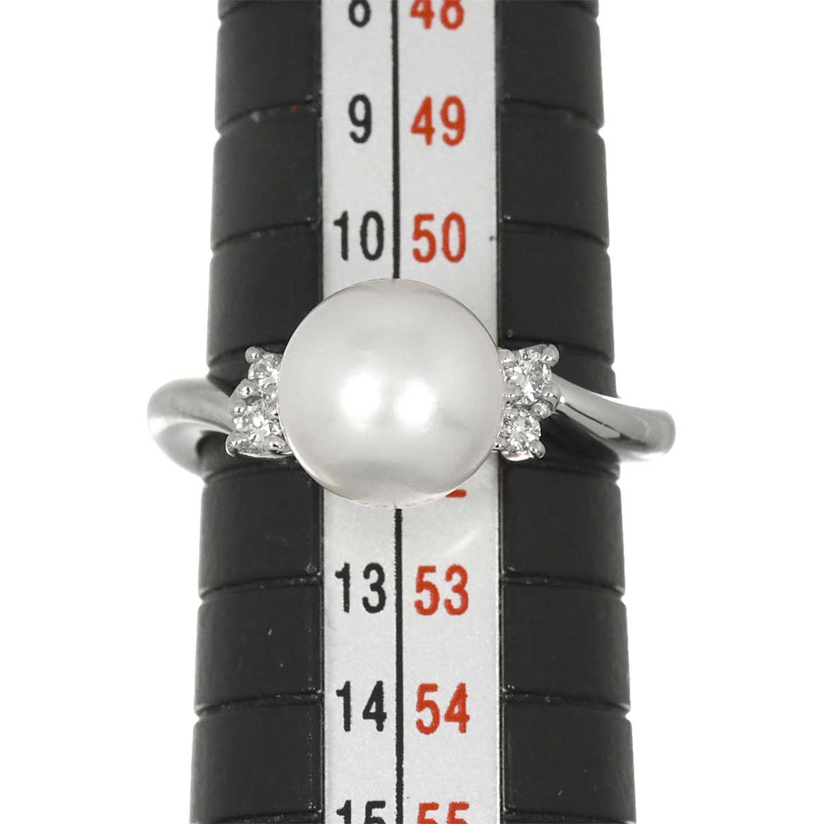 Akoya Pearl 8.7mm Diamond 0.10ct Ring Pt size6(US)