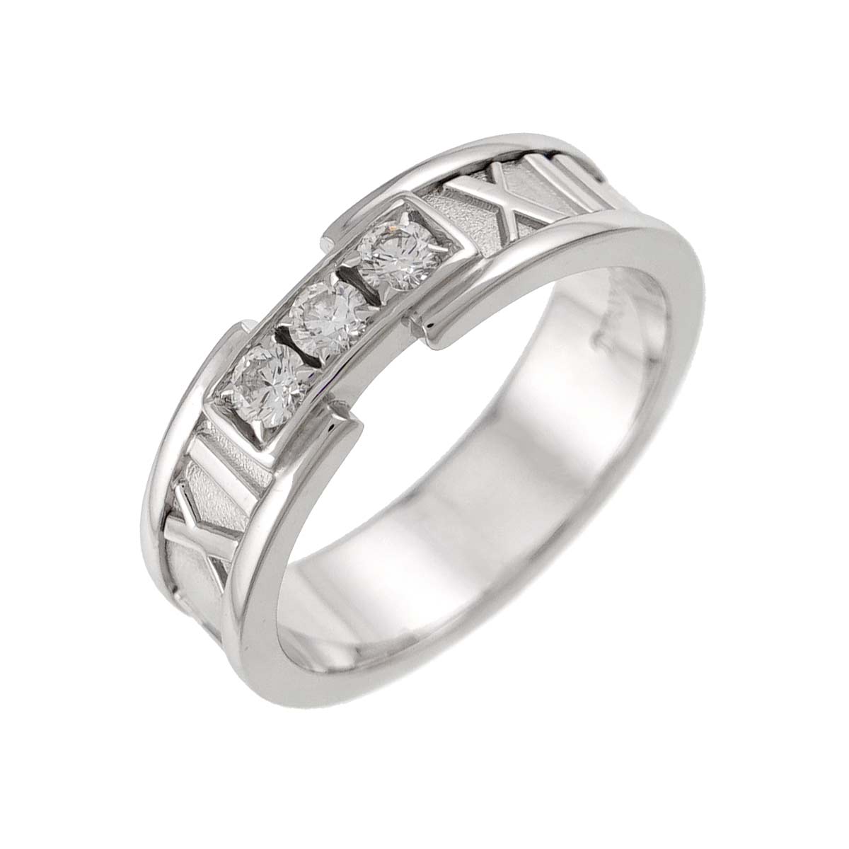 Atlas Diamond Ring 18K White Gold 750 size6-6.25(US)
