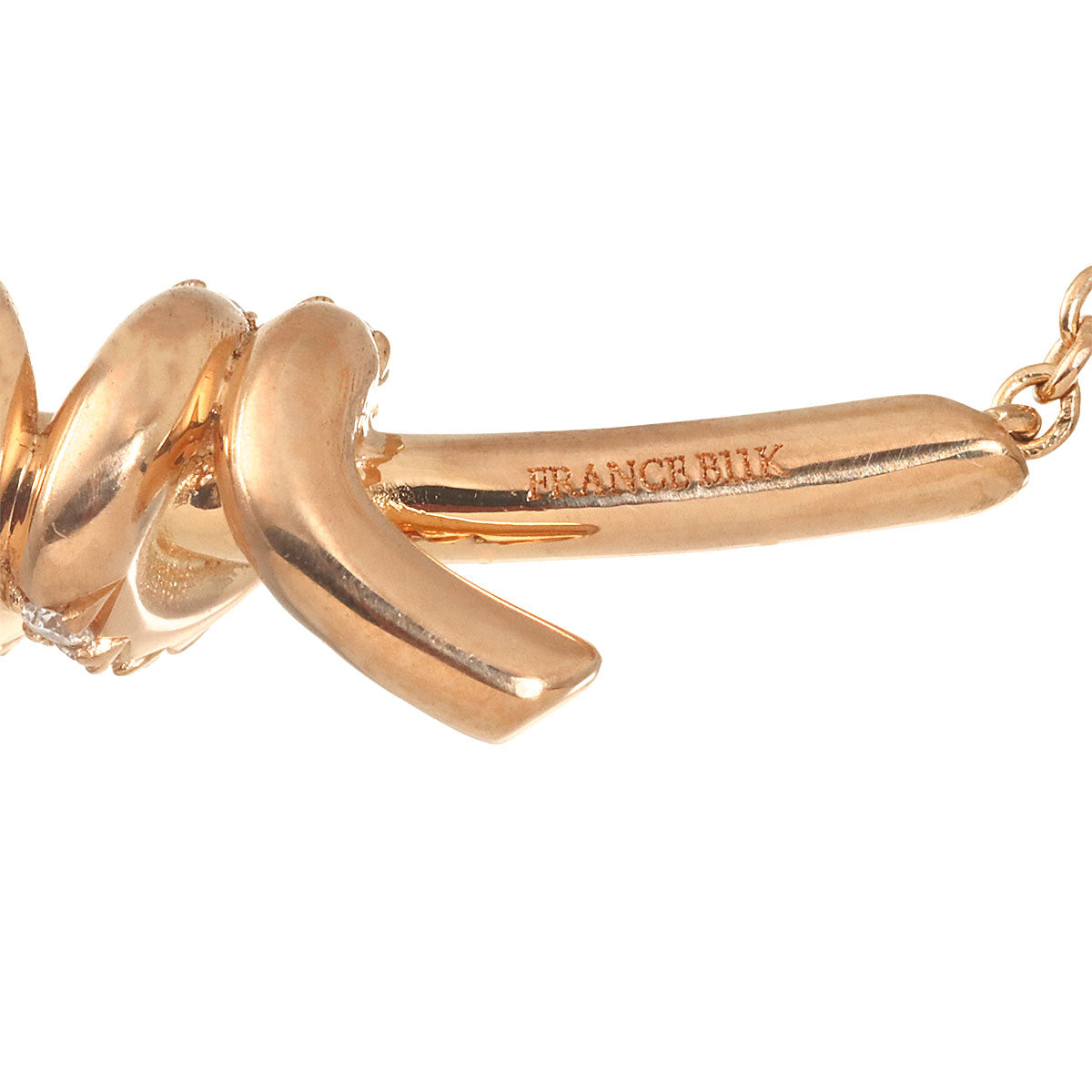 Knot Diamond Necklace 18K Pink Gold 750
