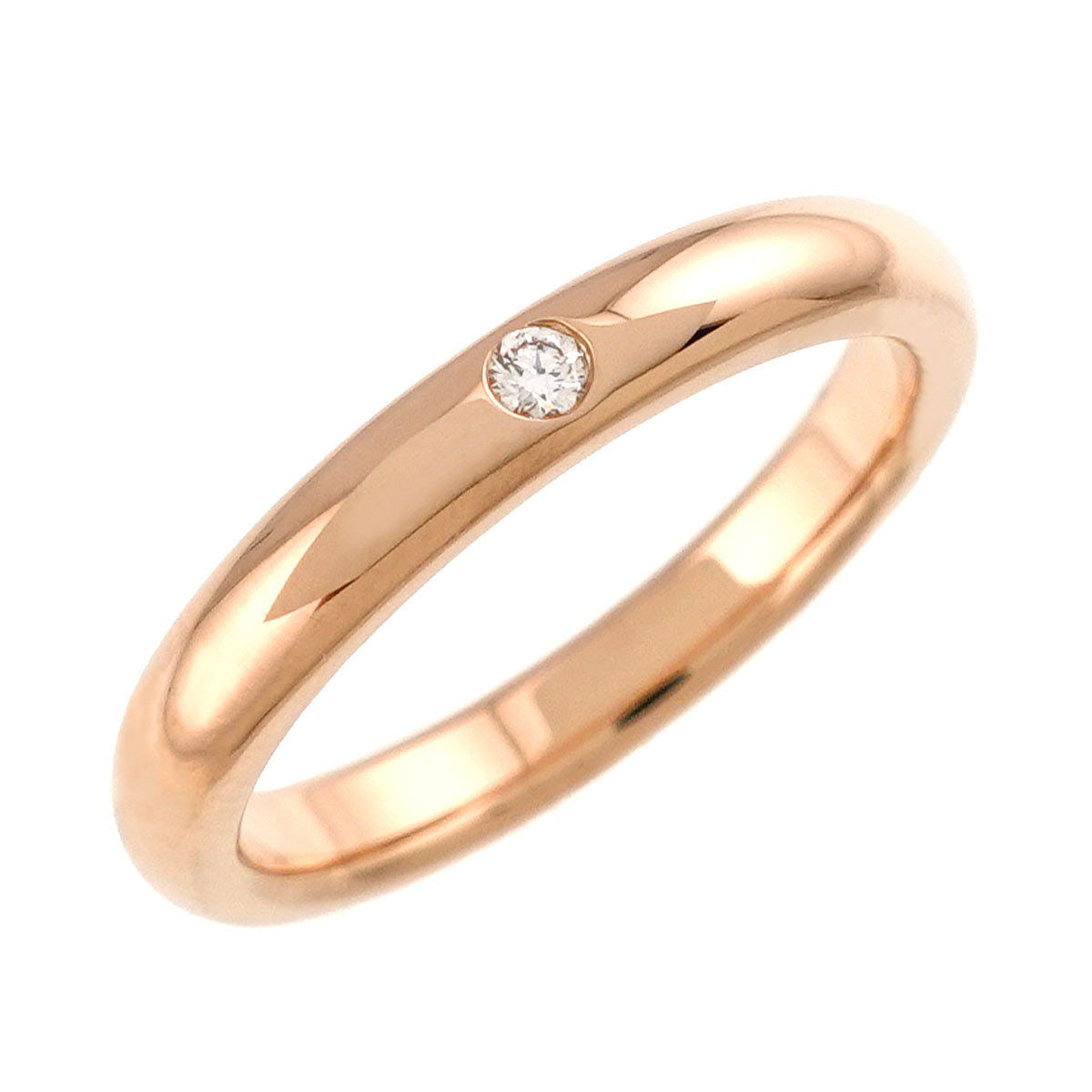 Stacking Diamond 1P Ring 18K Pink Gold 750 Size4.75-5(US)