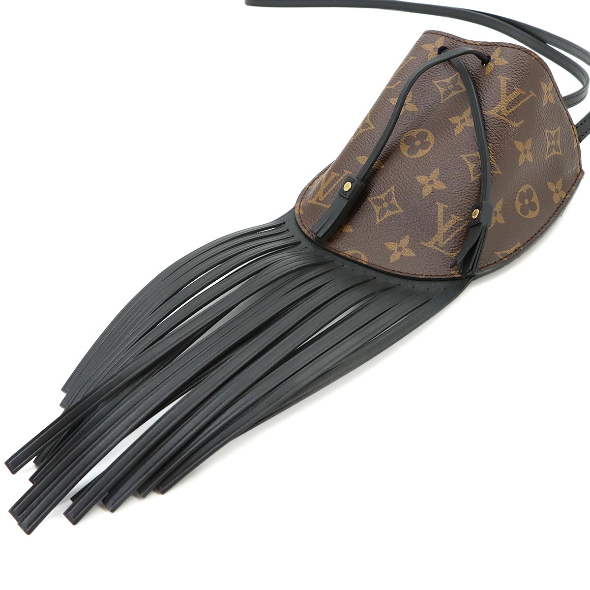 Monogram Fringed Mini Noe Shoulder Bag Brown M67802