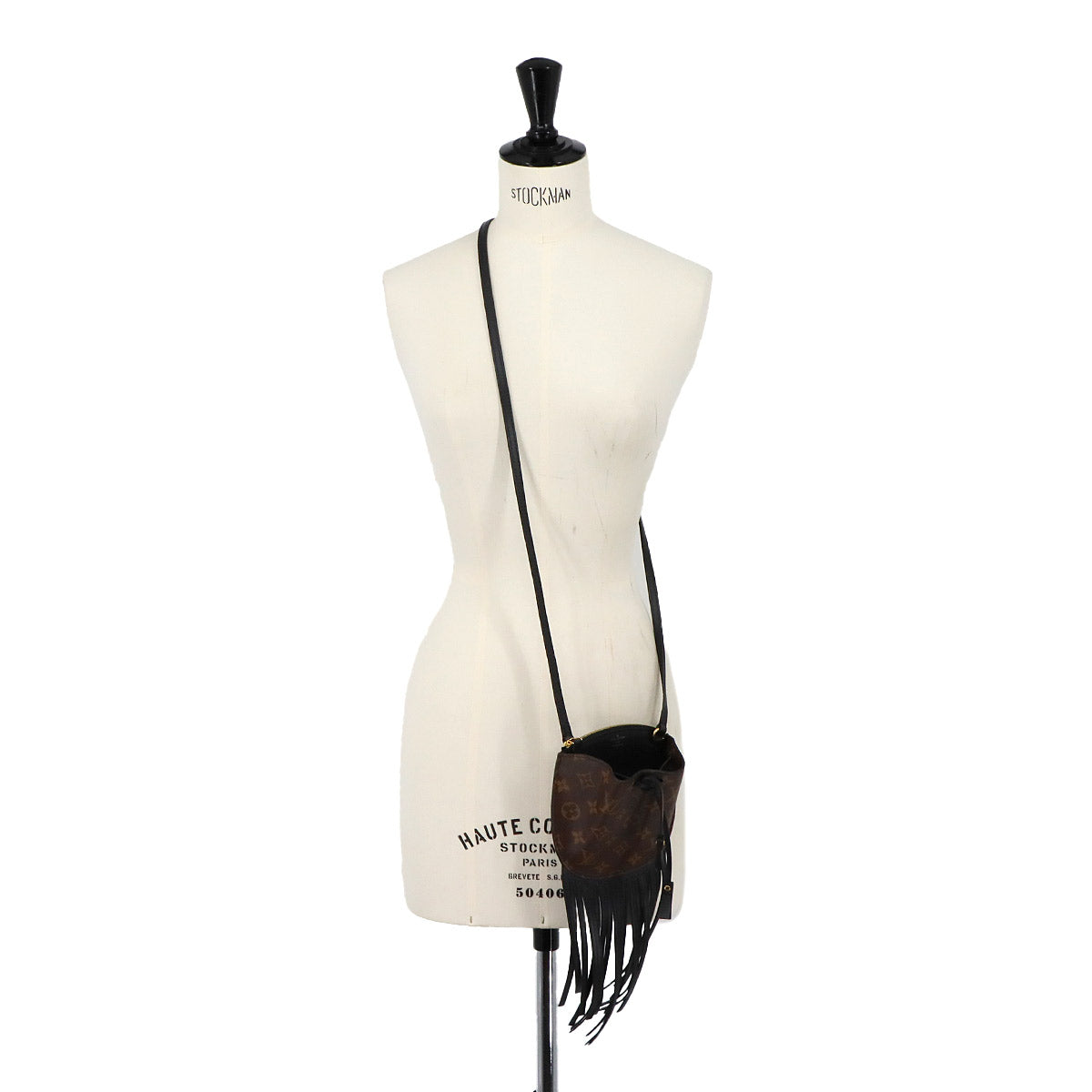 Monogram Fringed Mini Noe Shoulder Bag Brown M67802
