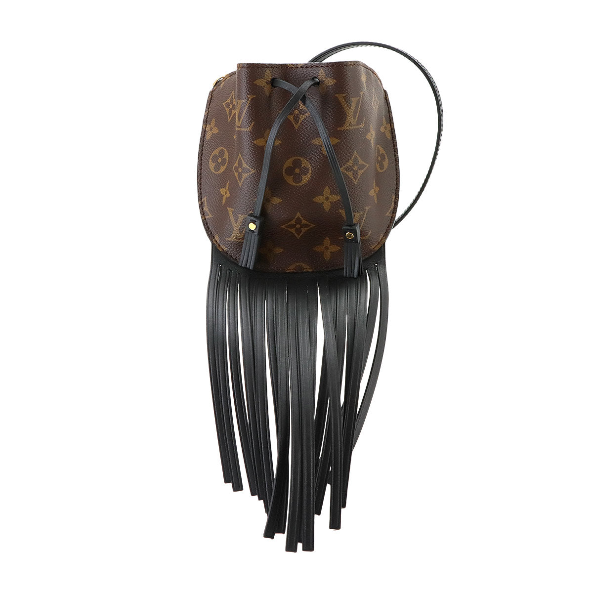 Monogram Fringed Mini Noe Shoulder Bag Brown M67802