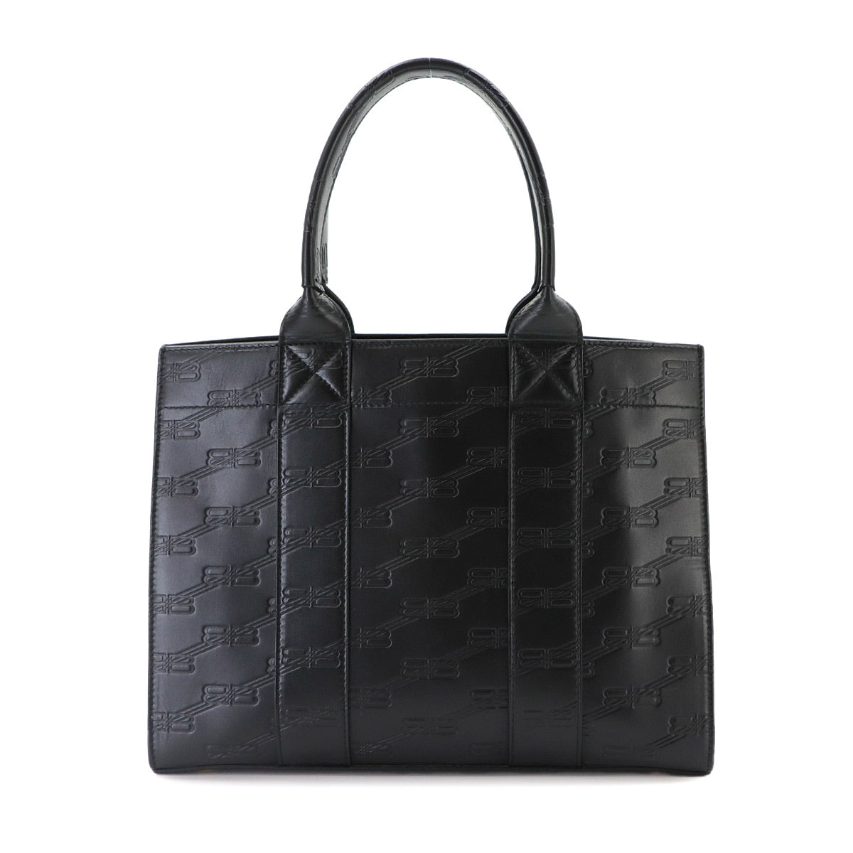 BB Monogram Hardware Small Tote Shoulder Bag Black 714187