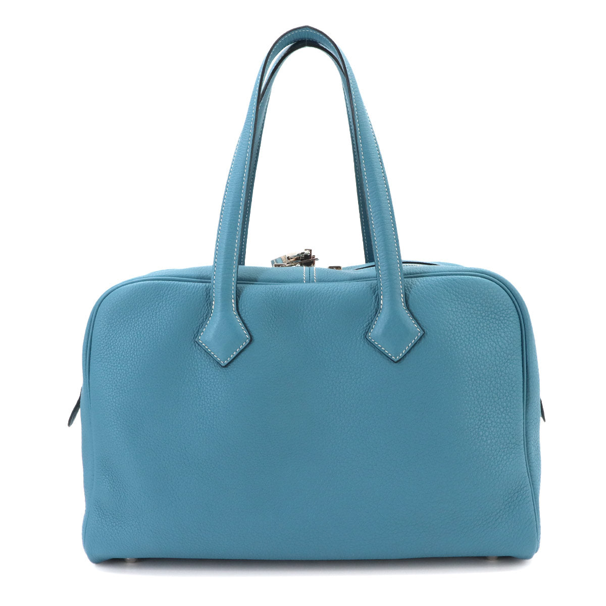 Victoria 35 Hand Bag Taurillon Clemence Bleu Jean Purse