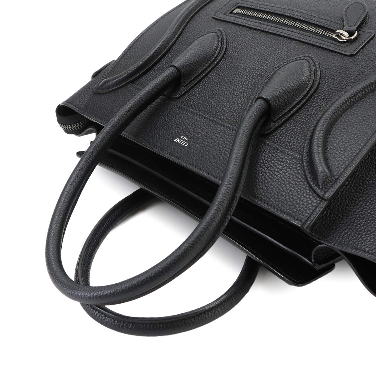 Luggage Micro Shopper Hand Bag Leather Black 189793