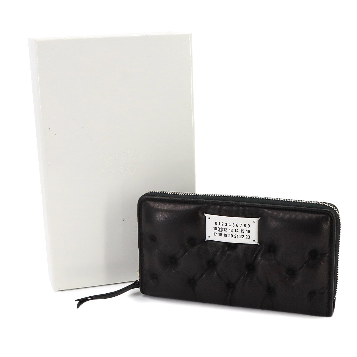 Glam Slam Embroidered Long Wallet Leather Black