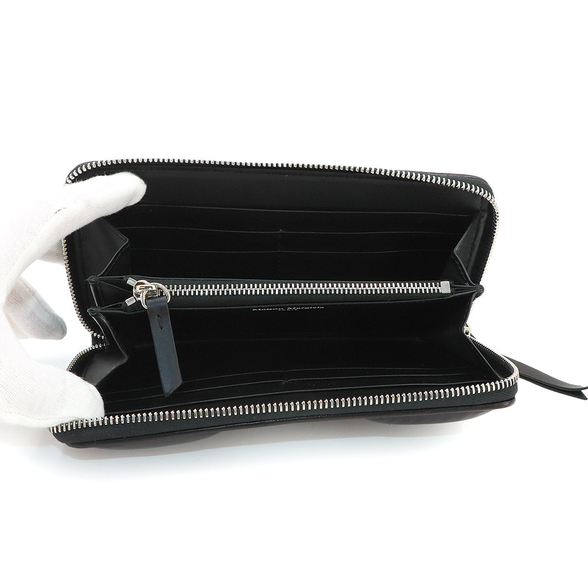 Glam Slam Embroidered Long Wallet Leather Black