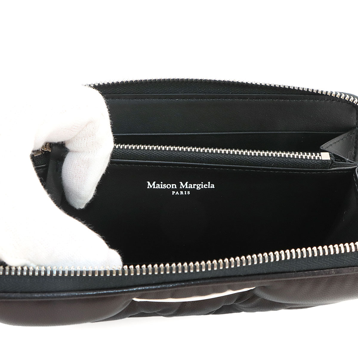 Glam Slam Embroidered Long Wallet Leather Black