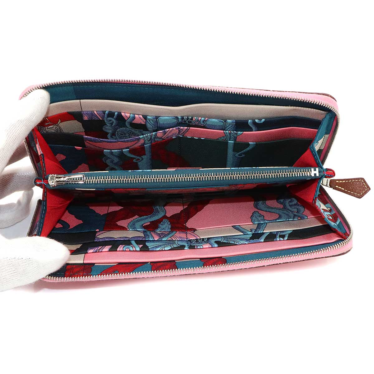 Azapp Long Silkin Long Wallet Epsom Pink Purse