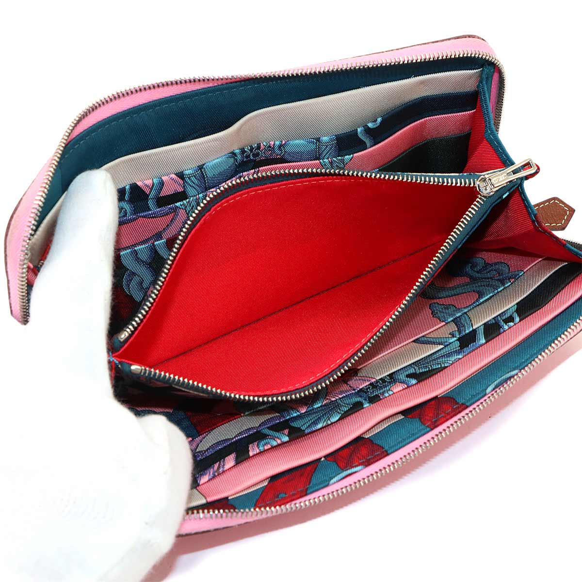 Azapp Long Silkin Long Wallet Epsom Pink Purse