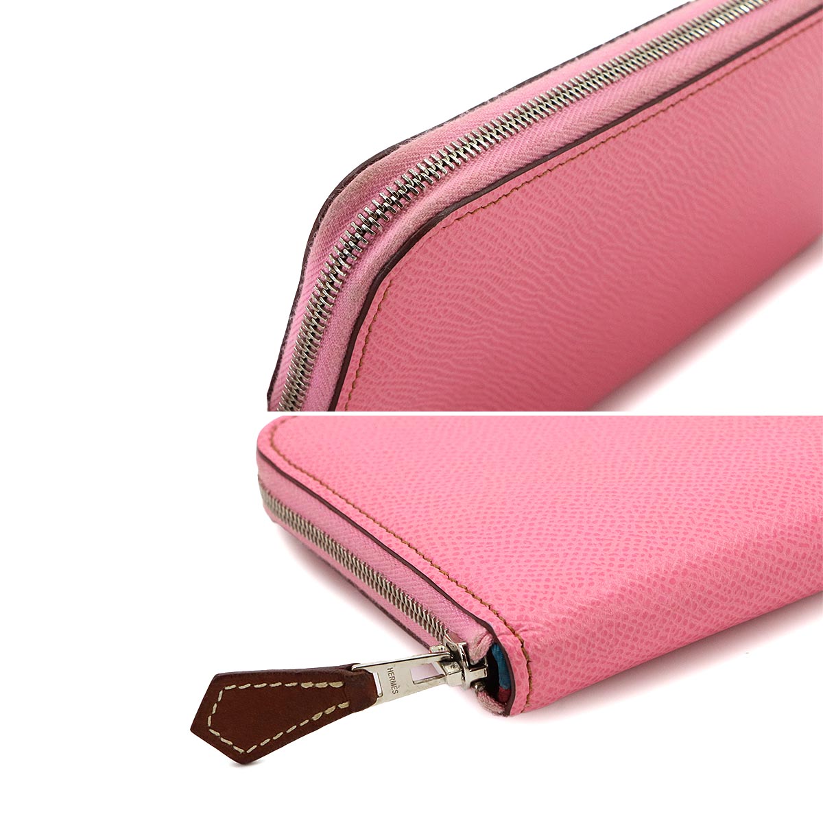 Azapp Long Silkin Long Wallet Epsom Pink Purse