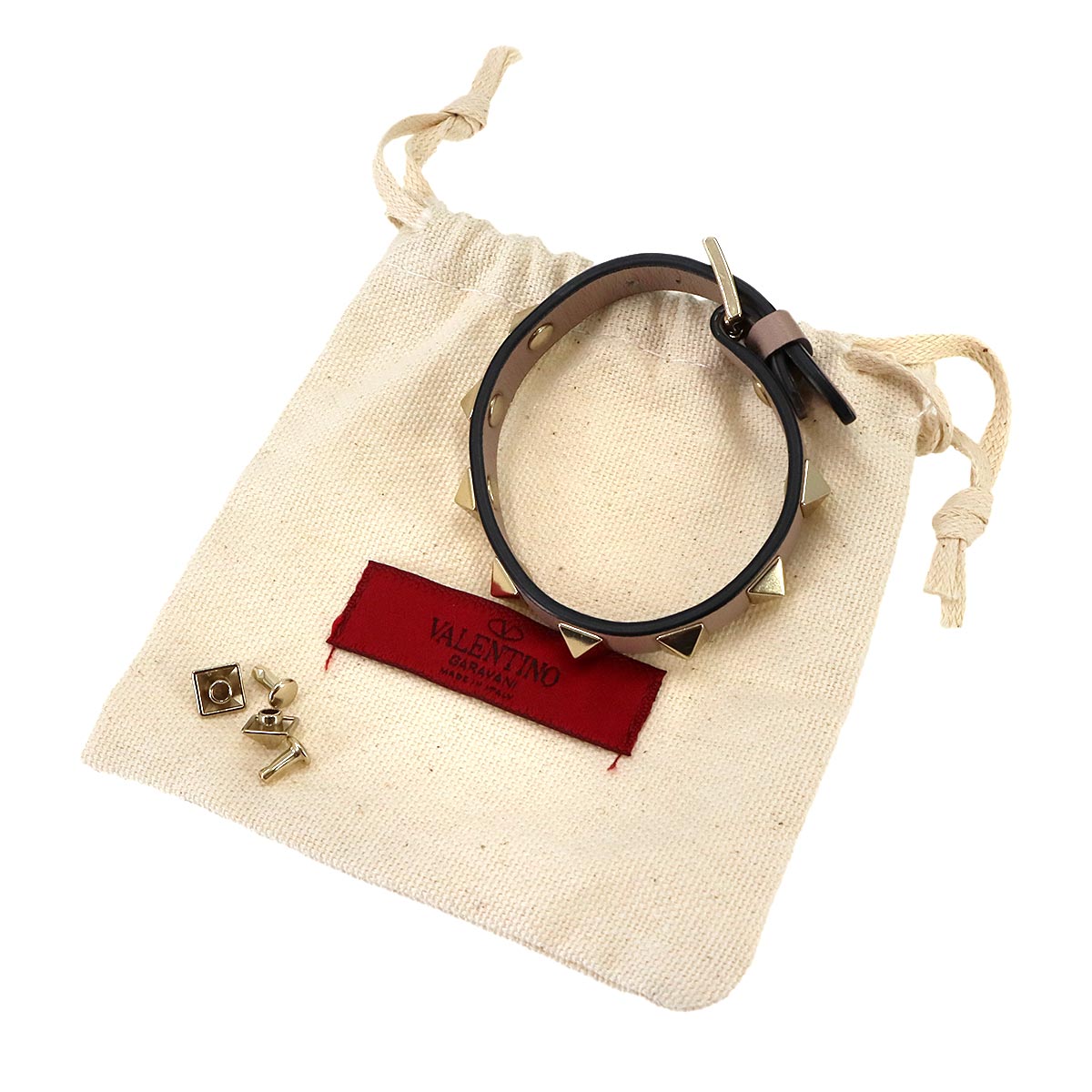 Rock Studs Bracelet Leather Pink