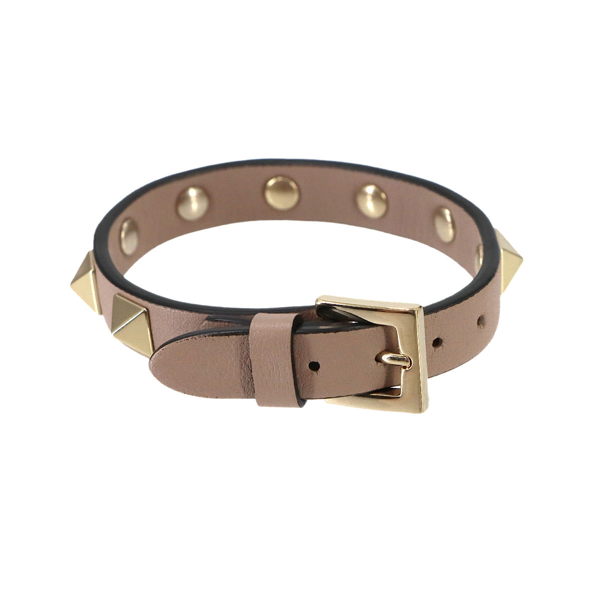 Rock Studs Bracelet Leather Pink