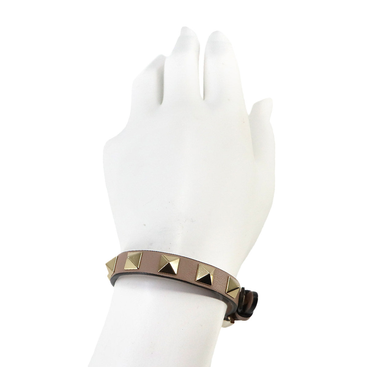 Rock Studs Bracelet Leather Pink