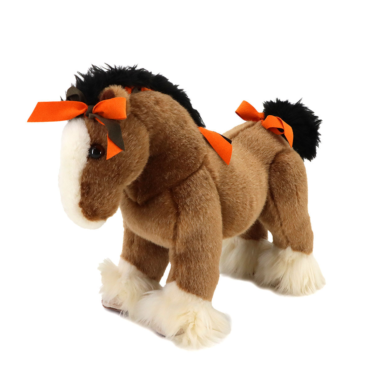 Cheval Hermy PPM Plush Doll Toy Horse Brown White Black Orange