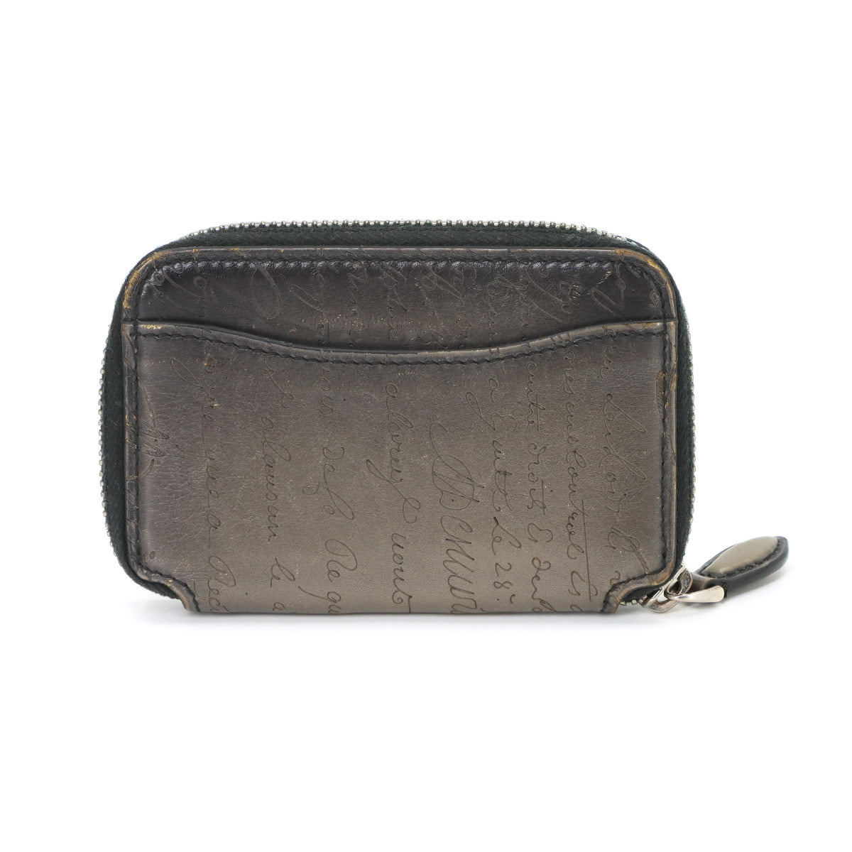 Calligraphy Koto Zip Key Case Venezia Leather Gray