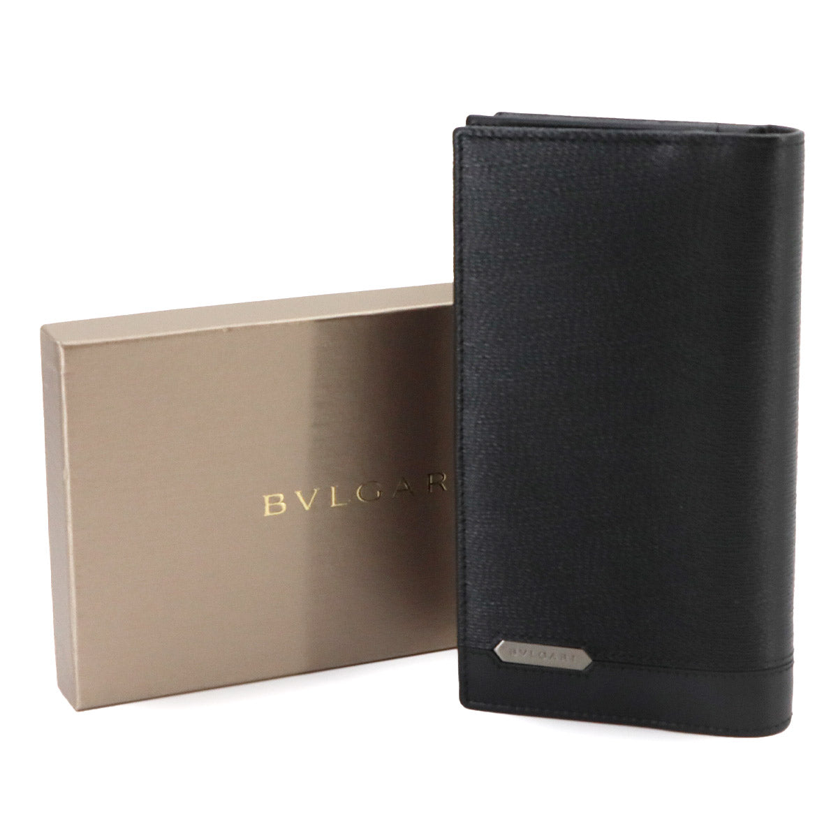 Serpenti Scaglie Man Long Wallet Leather Black 280922 Purse