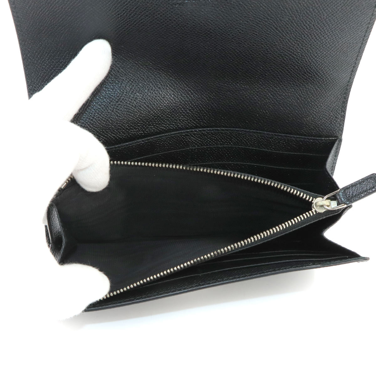 BVLGARIBVLGARI Long Wallet Leather Black 289378 Purse