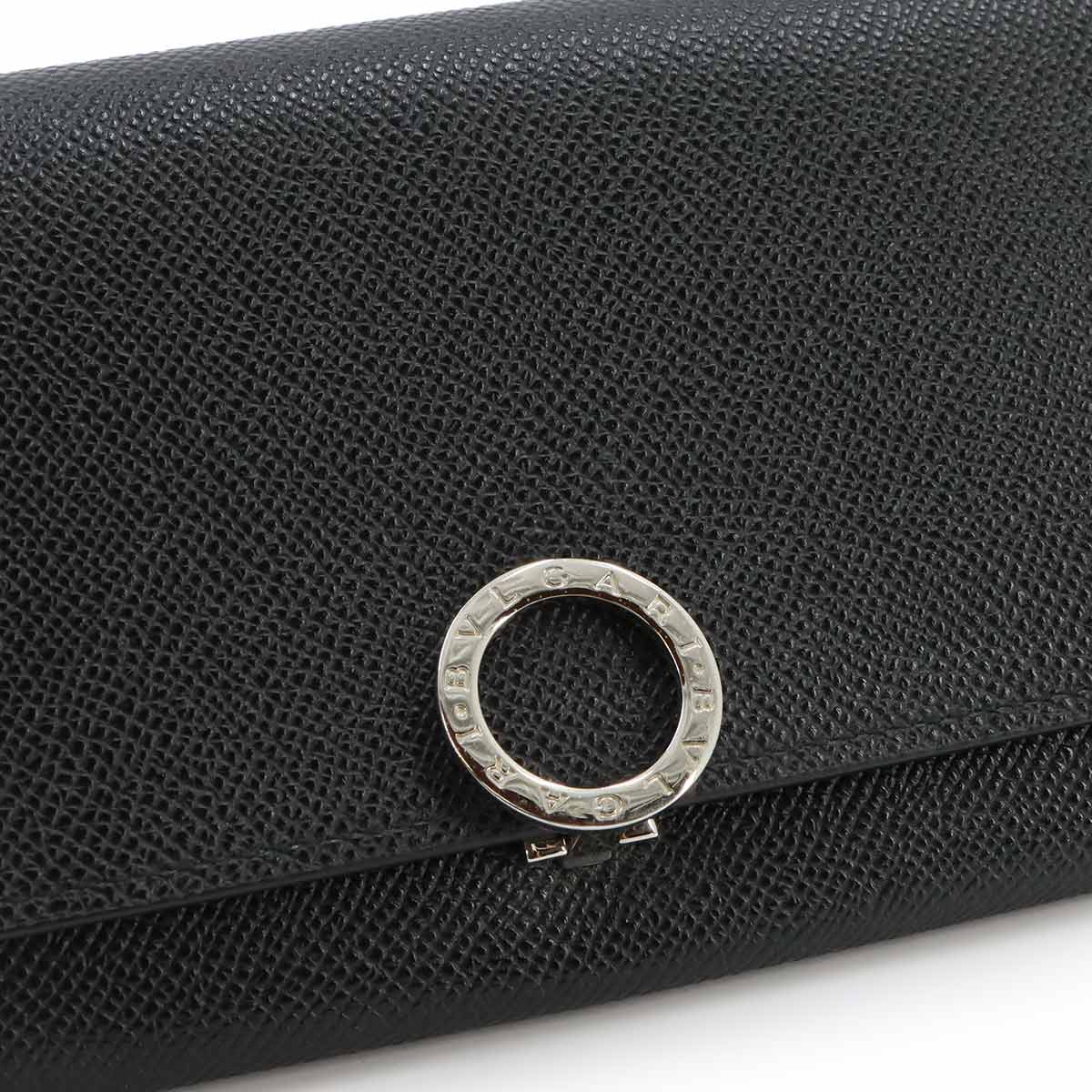 BVLGARIBVLGARI Long Wallet Leather Black 289378 Purse