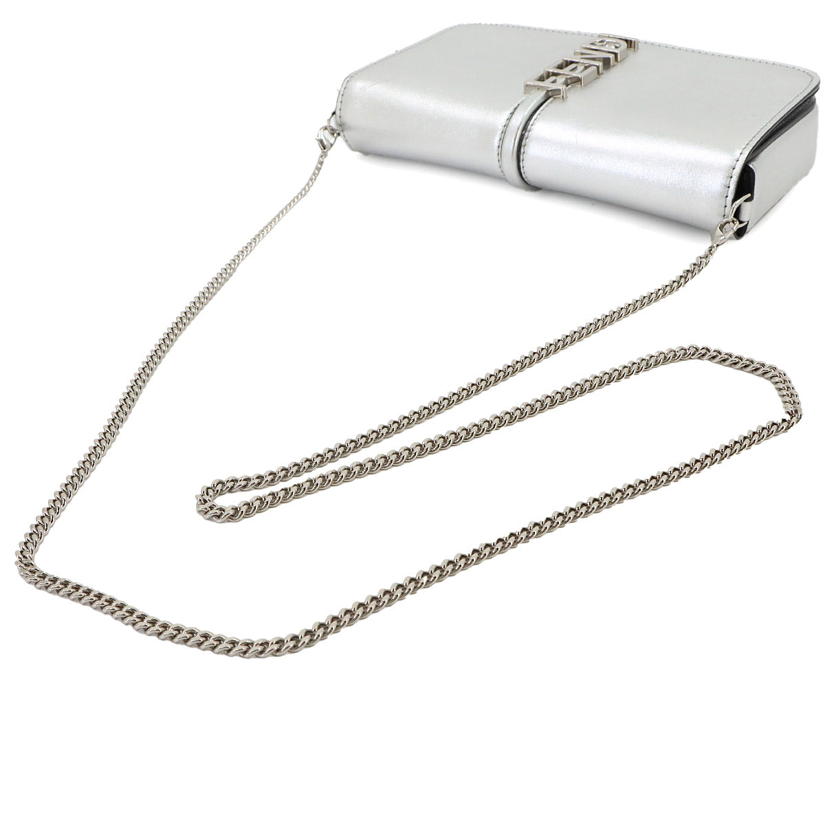 Fendigraphy Wallet Leather Silver 8BS076 Purse