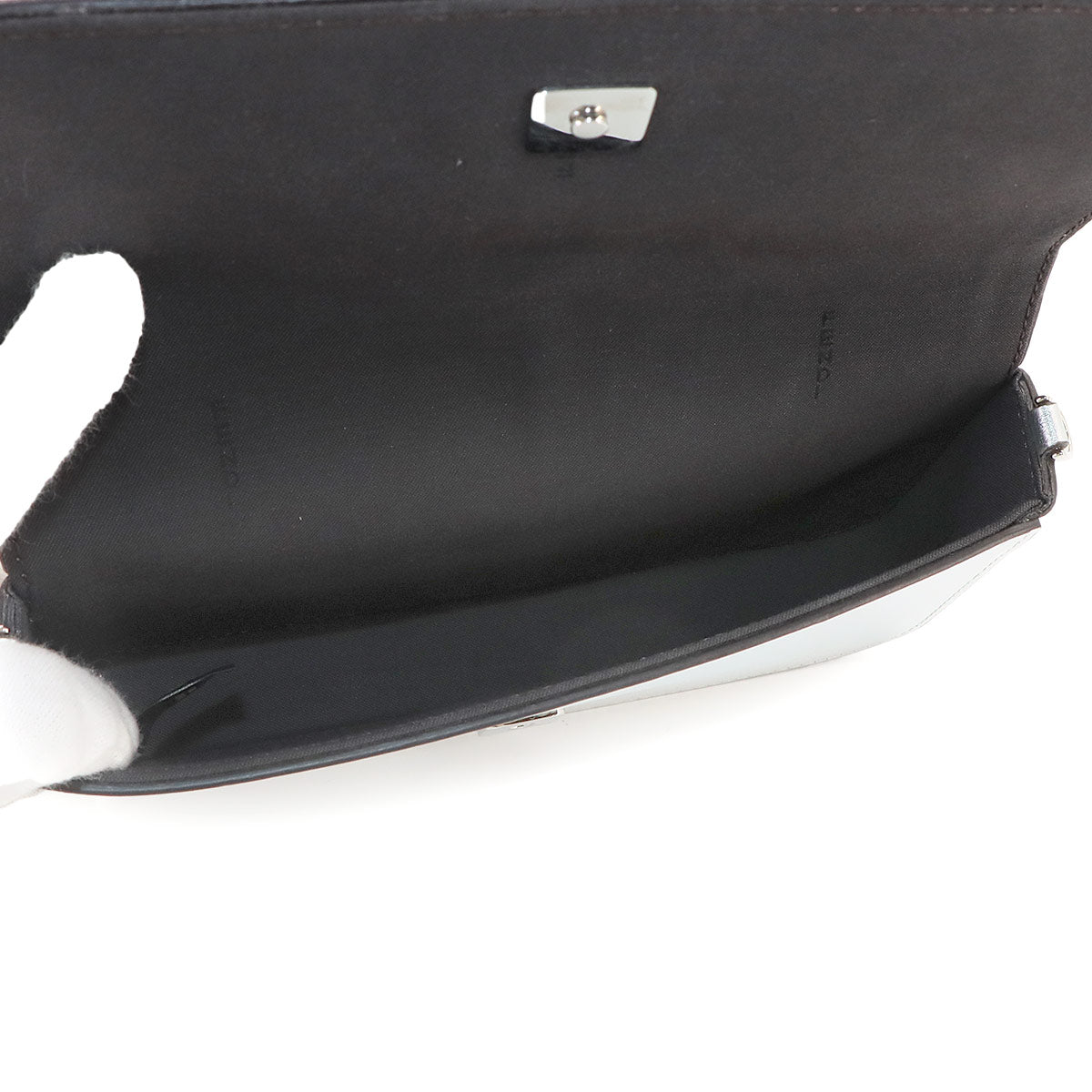 Fendigraphy Wallet Leather Silver 8BS076 Purse