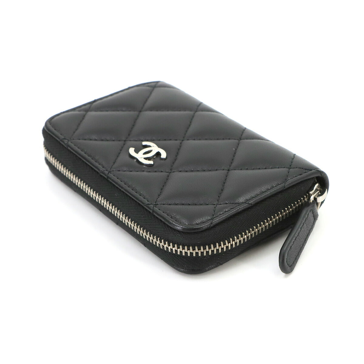 Matelasse Coin Case Purse Wallet Leather Black A69271