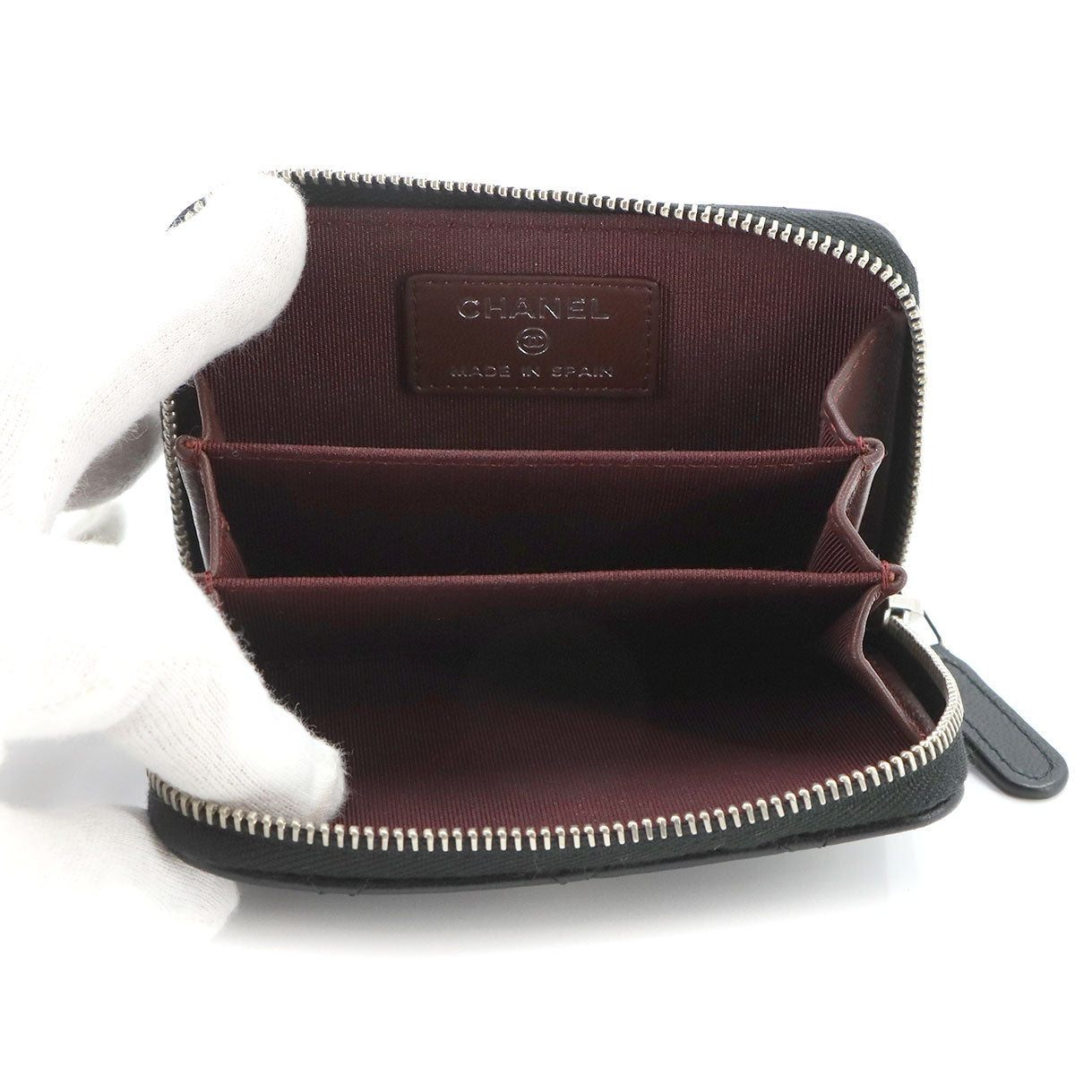 Matelasse Coin Case Purse Wallet Leather Black A69271