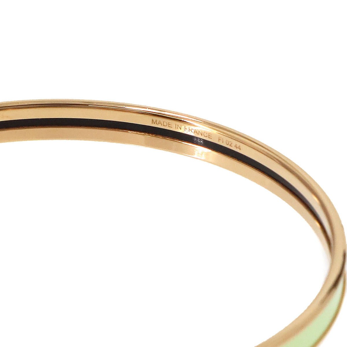 Uni Enamel Bangle Bracelet Green Gold Accessory