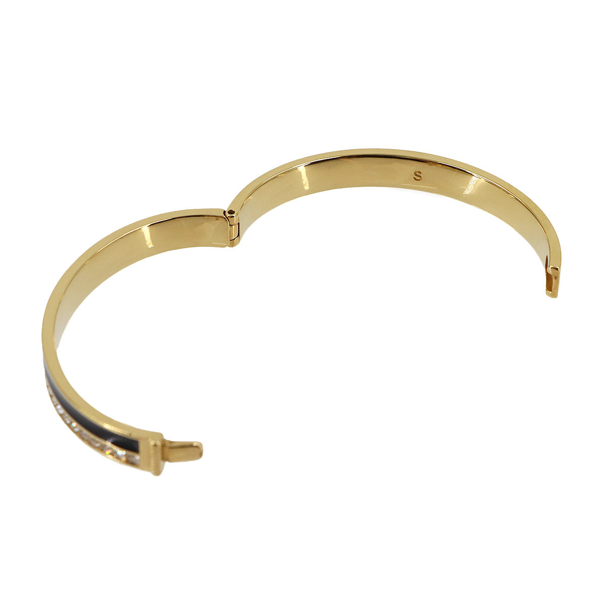 Night Code Bangle Gold Black Rhinestone Accessory