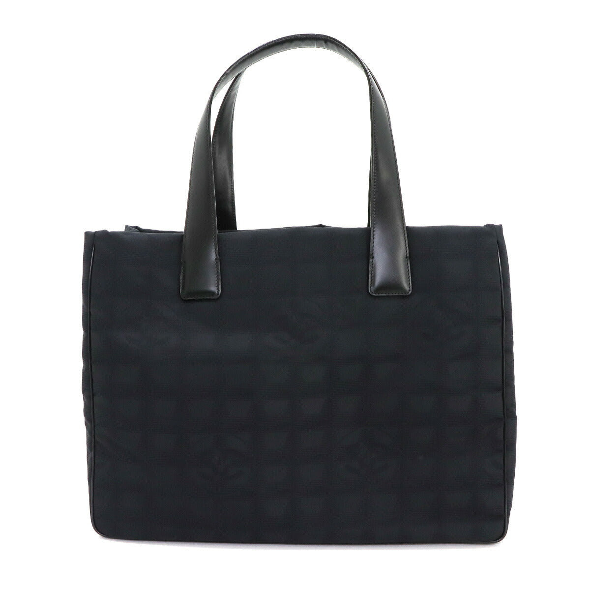New Travel Line Tote MM Bag Nylon Jacquard Leather Black A15991