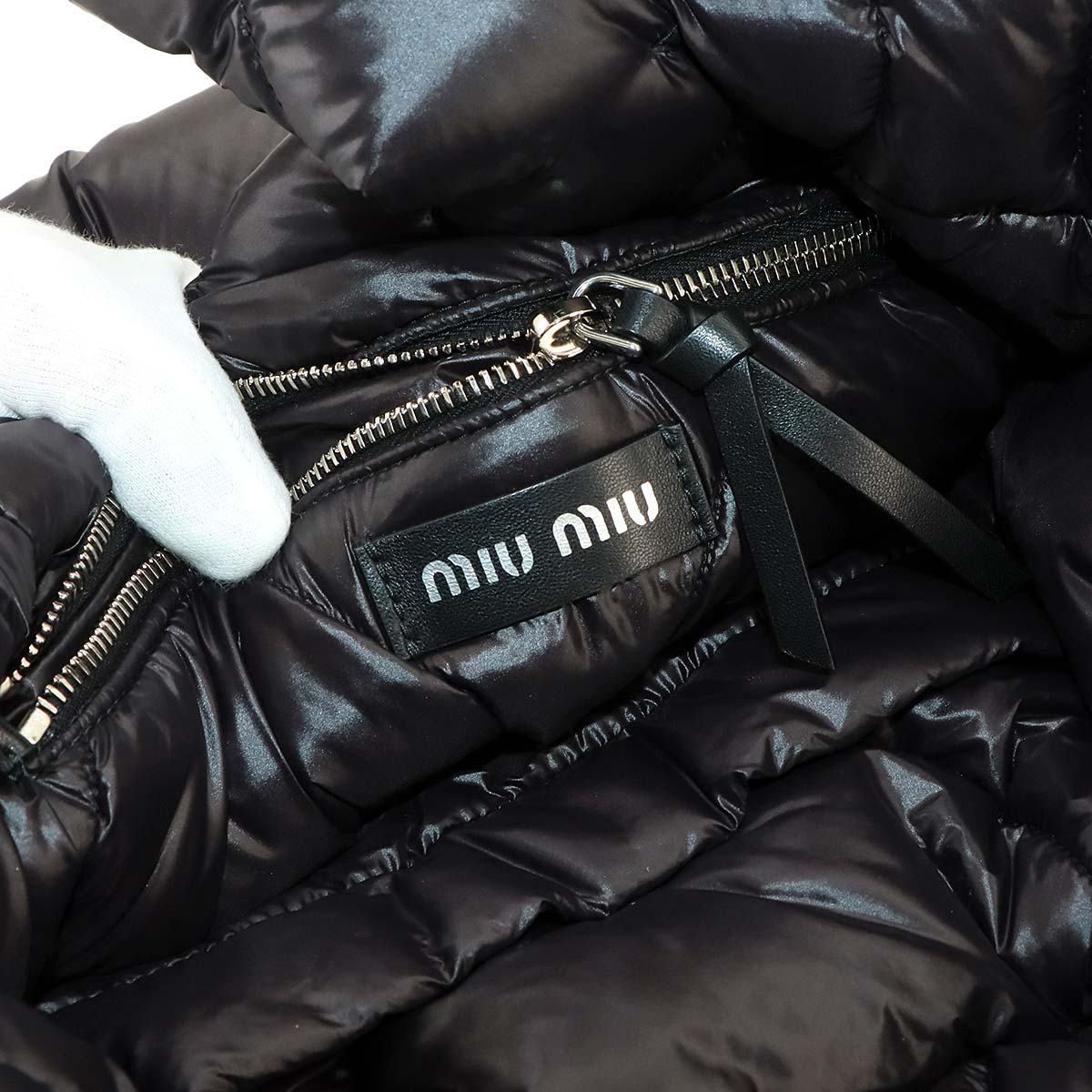Quilting Tote Bag Nylon Nero Black 5BG240 Purse