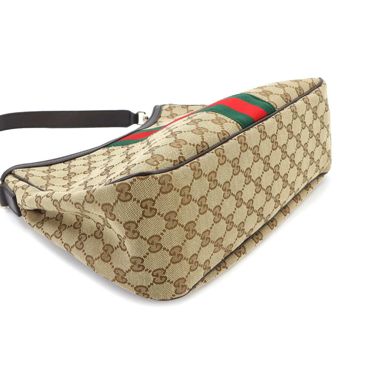 GG Canvas Shoulder Bag Leather Beige Brown 388921 Purse