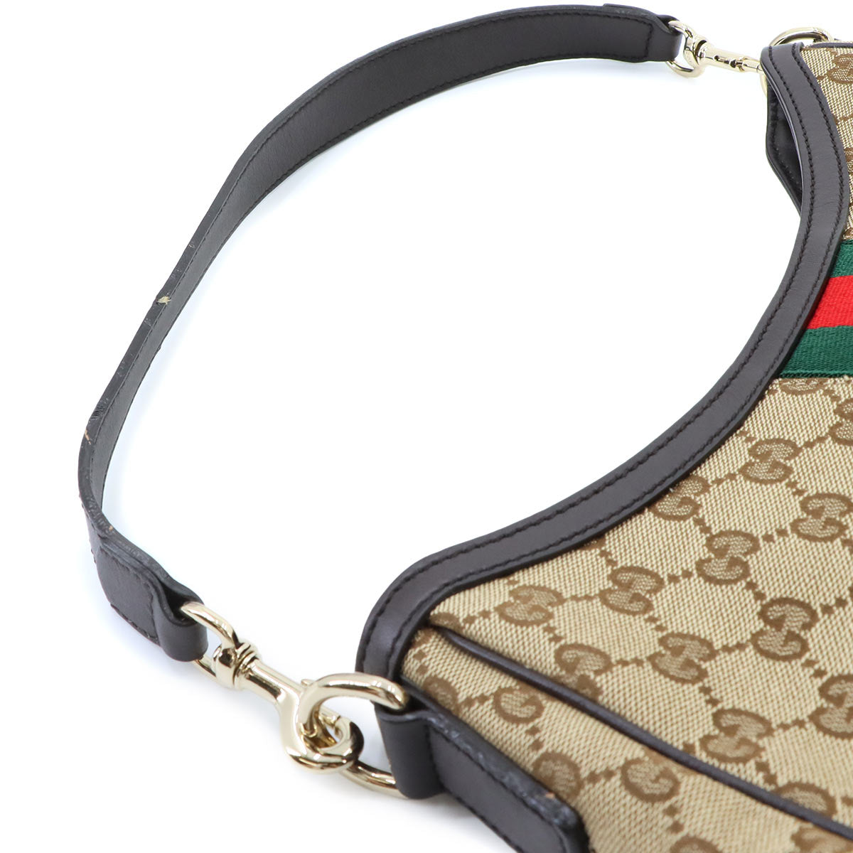GG Canvas Shoulder Bag Leather Beige Brown 388921 Purse