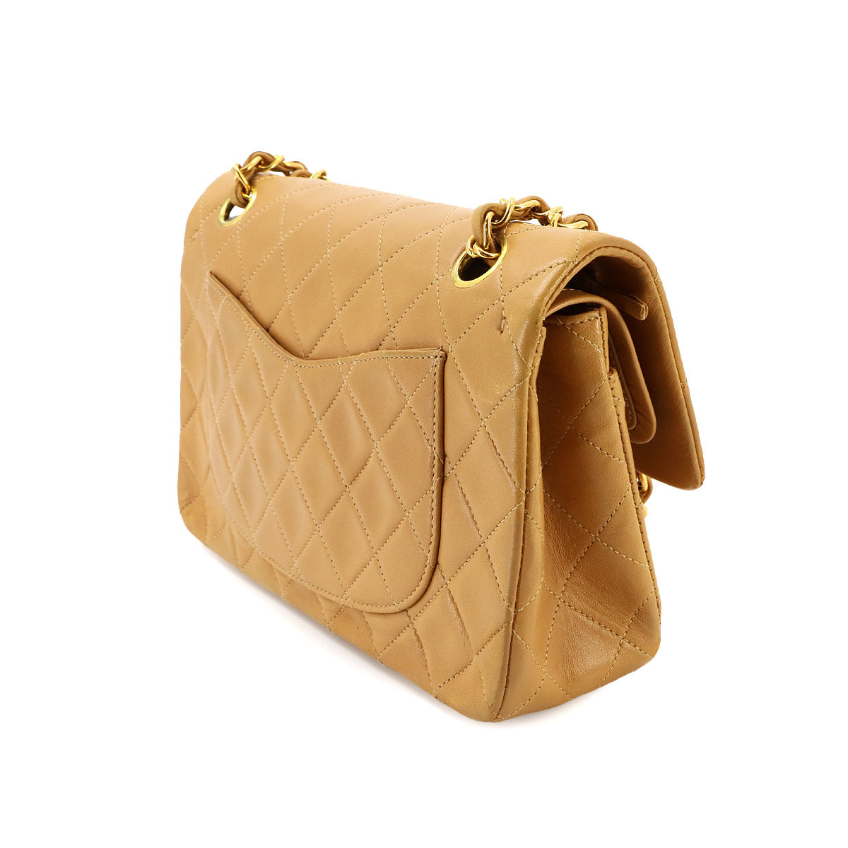 Matelasse 23 Chain Shoulder Bag Leather Light brown A01113