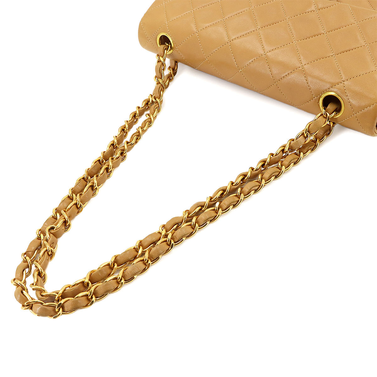 Matelasse 23 Chain Shoulder Bag Leather Light brown A01113