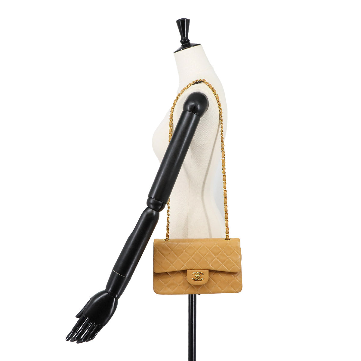 Matelasse 23 Chain Shoulder Bag Leather Light brown A01113