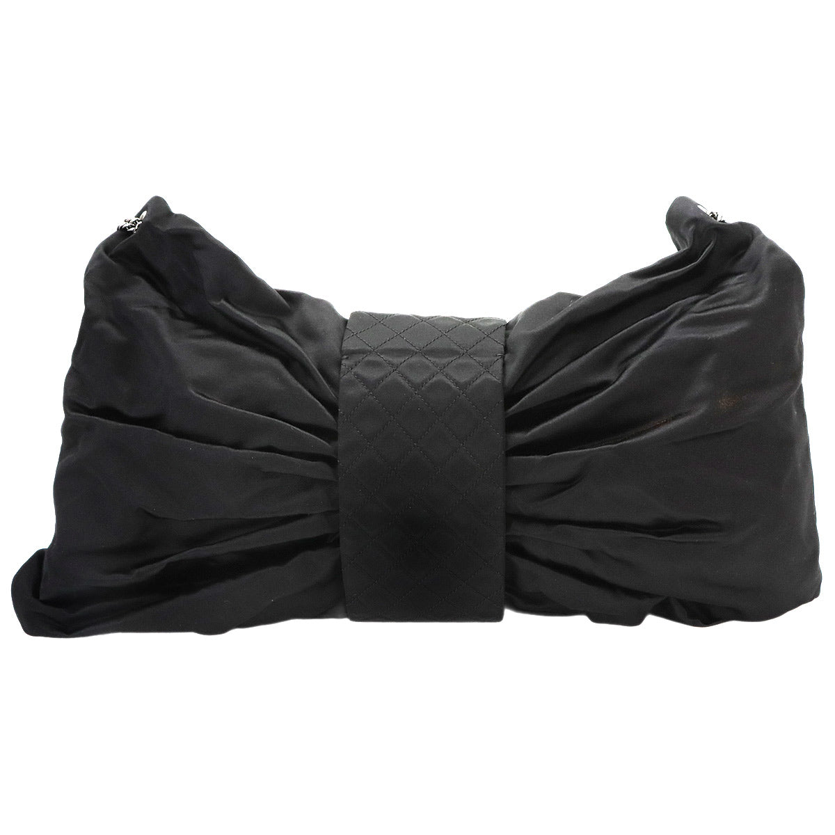 2.55 Ribbon Chain Shoulder Bag Satin Black Purse