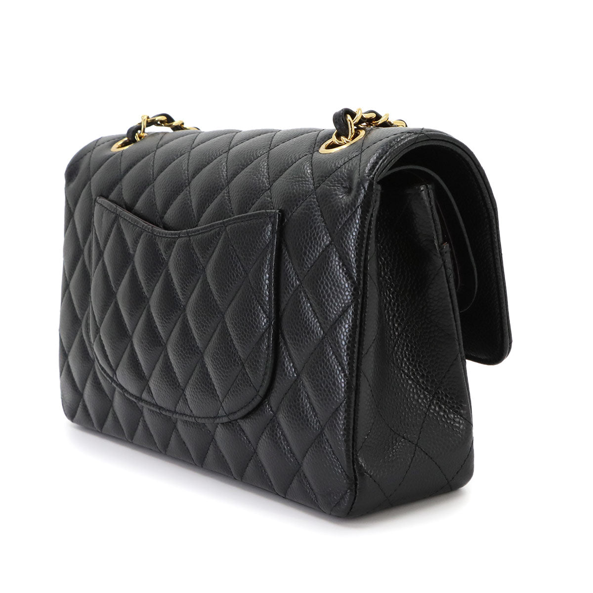 Matelasse 25 Chain Shoulder Bag Leather Black A01112