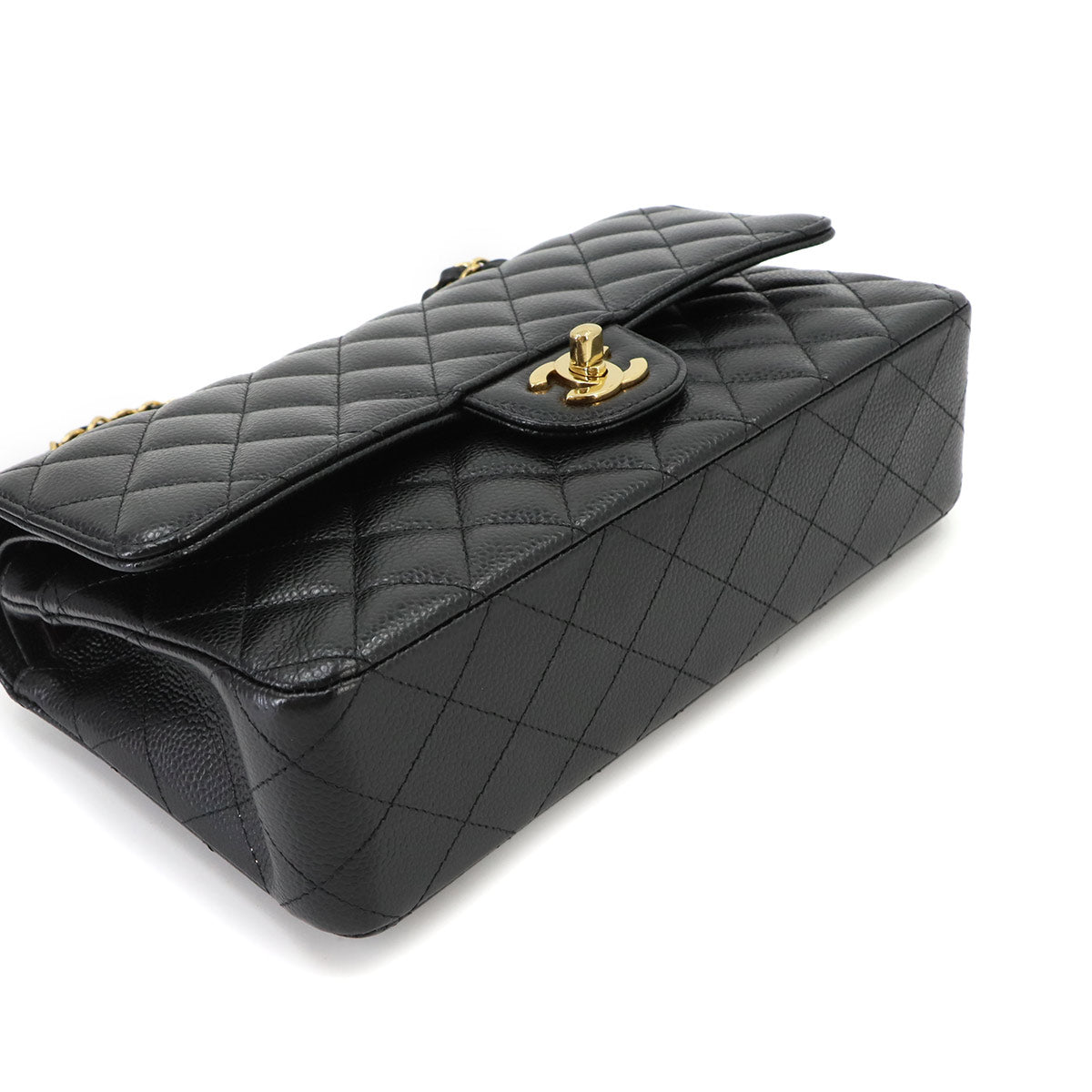 Matelasse 25 Chain Shoulder Bag Leather Black A01112