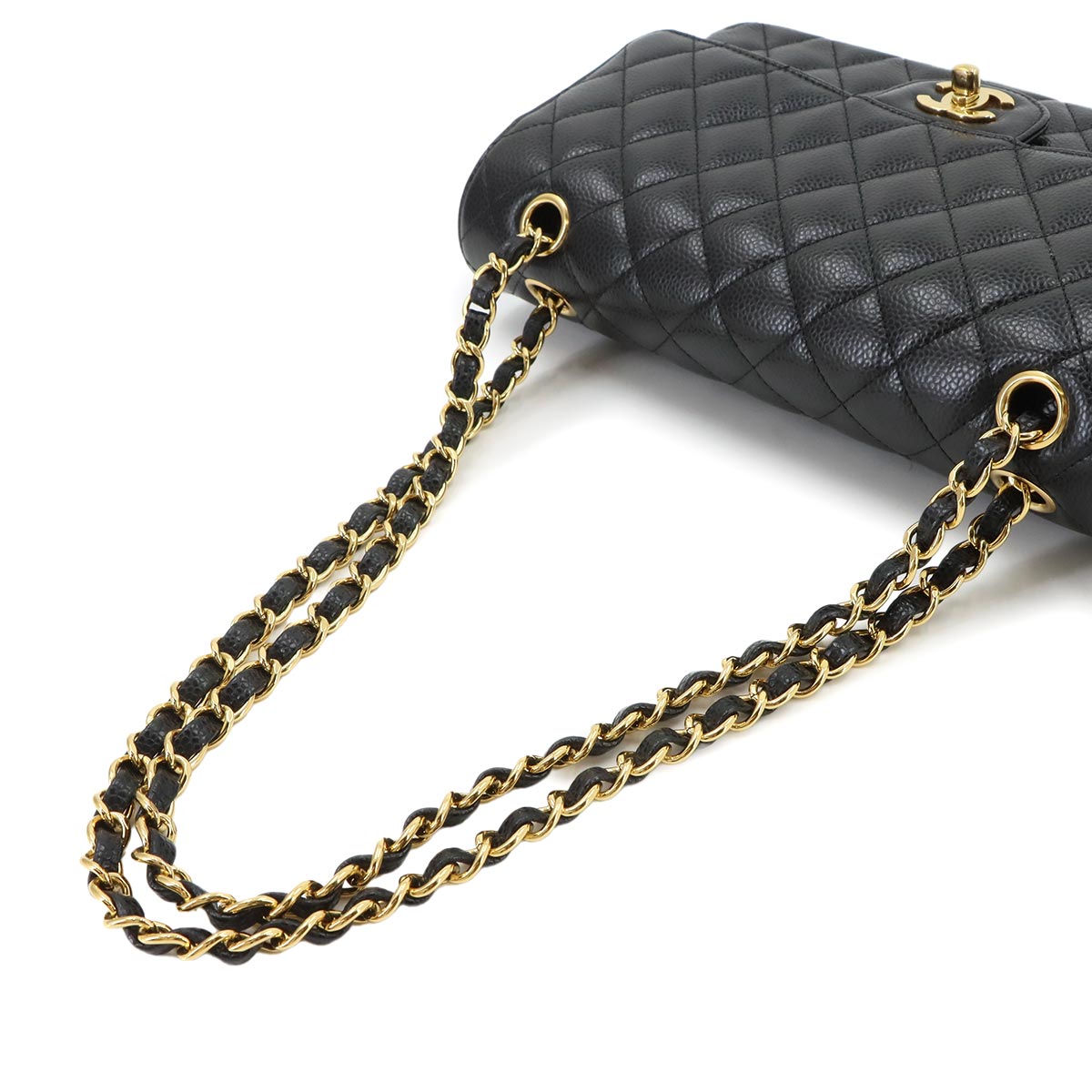 Matelasse 25 Chain Shoulder Bag Leather Black A01112