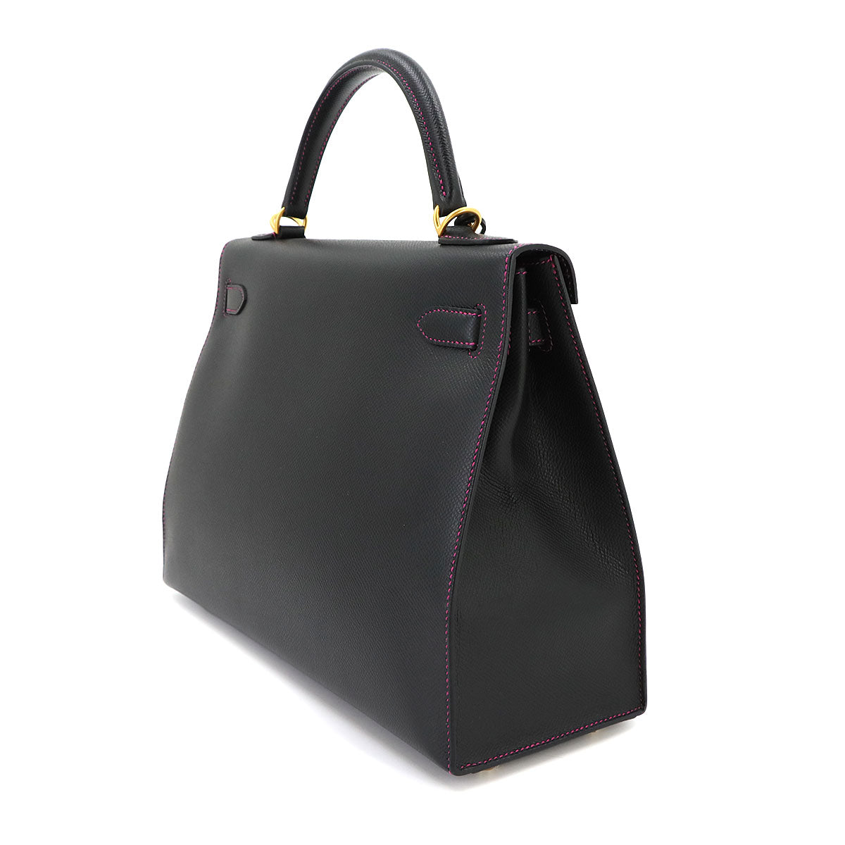 Kelly 32 Hand Shoulder Bag Veau Epsom Black Rose Mexico