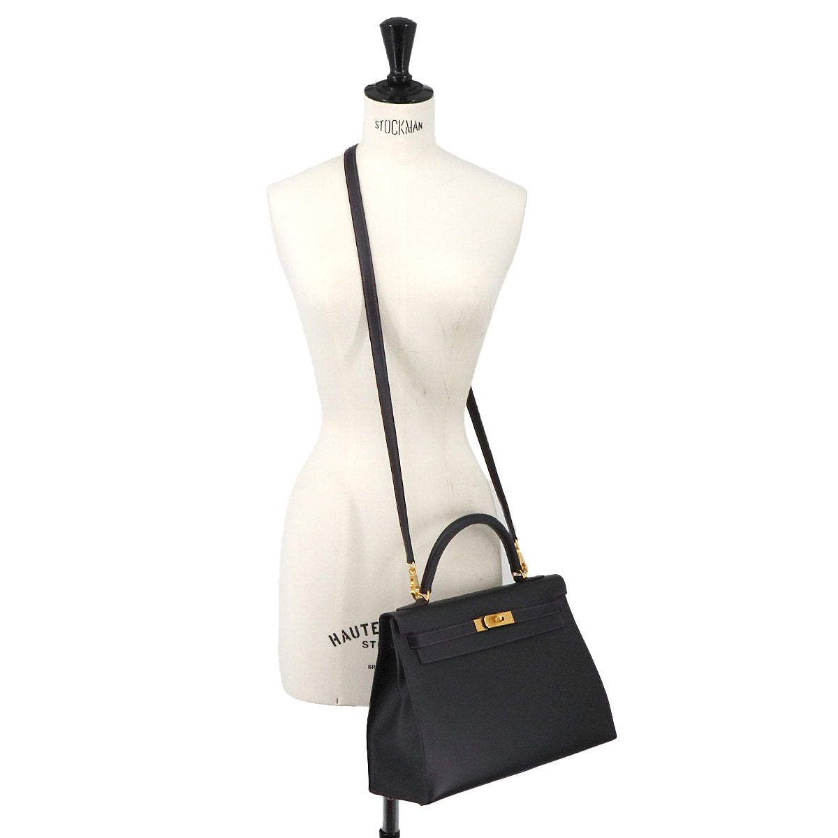Kelly 32 Hand Shoulder Bag Veau Epsom Black Rose Mexico