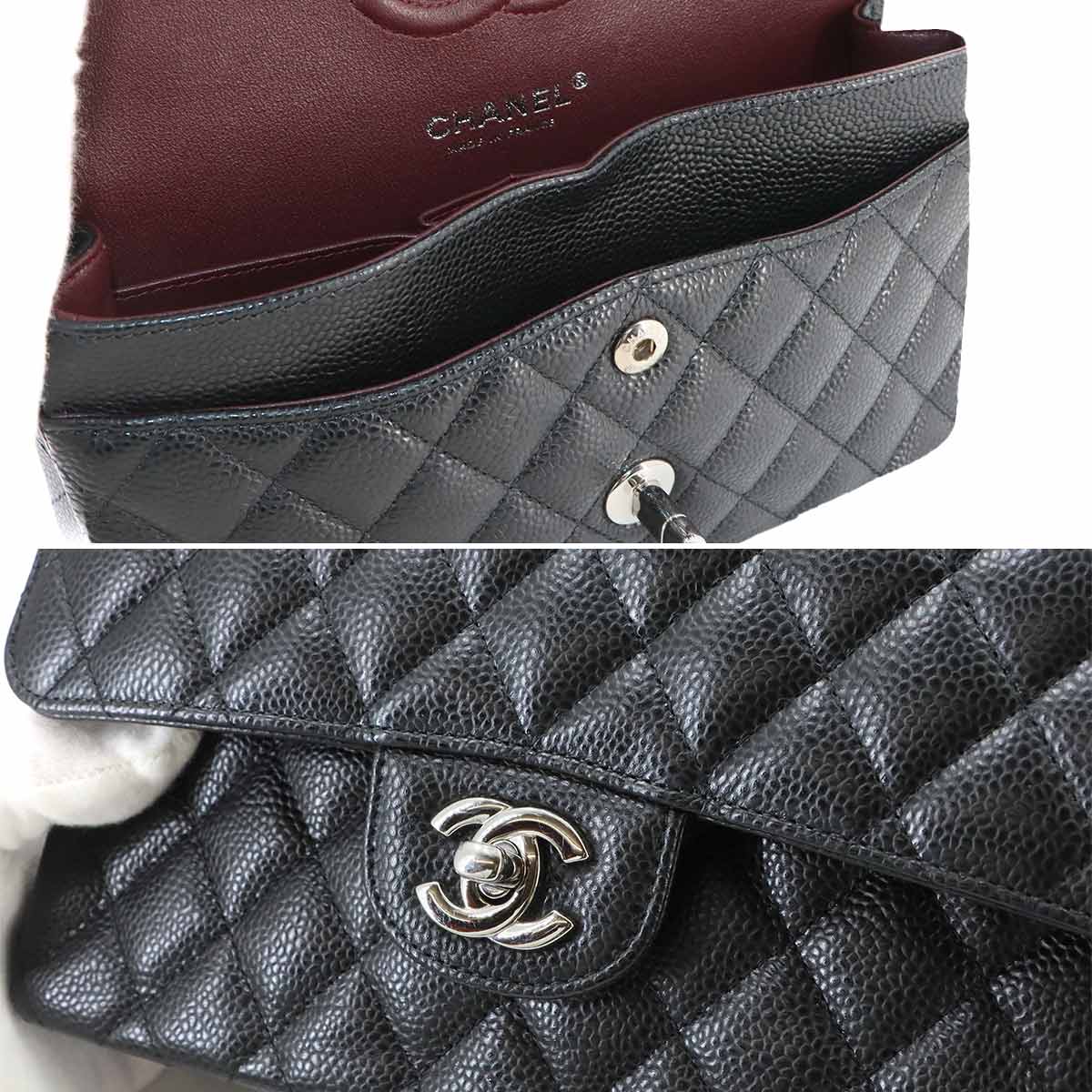 Matelasse 23 Chain Shoulder Bag Leather Black A01113