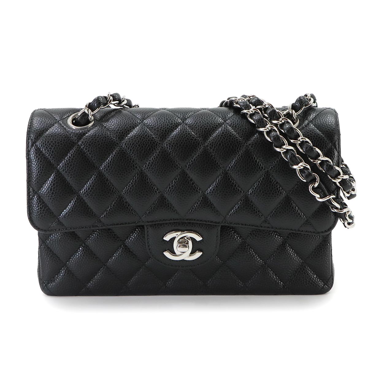 Matelasse 23 Chain Shoulder Bag Leather Black A01113