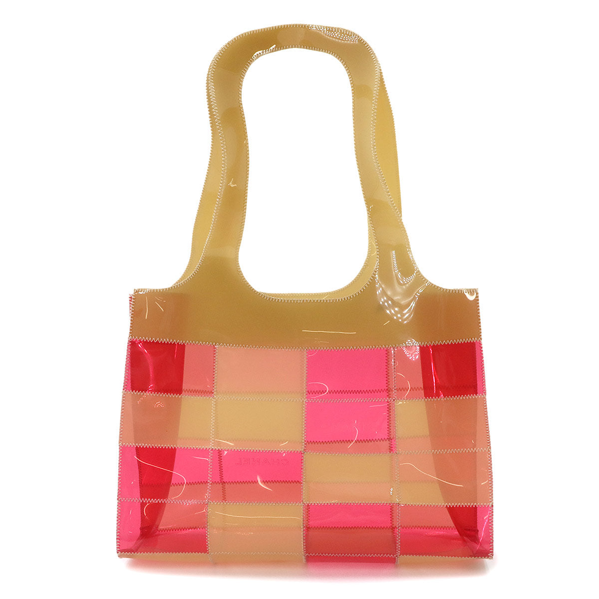 Chocolate Bar Tote Bag Vinyl Beige Pink Vintage