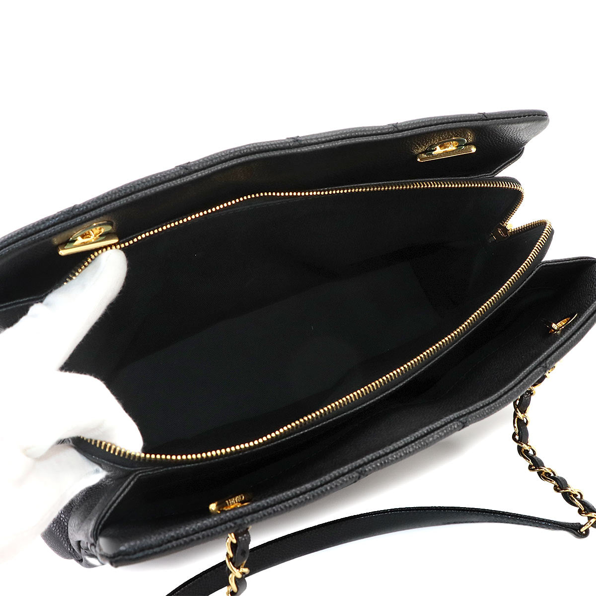 Matelasse Chain Tote Bag Leather Black A67294 Purse